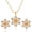 Golden, variant on Hyasfey 1 Set Ear Studs Glitter Antiallergic Elegant Temperament Snowflake Shape Rhinestone Earrings Necklace Jewelry Accessory