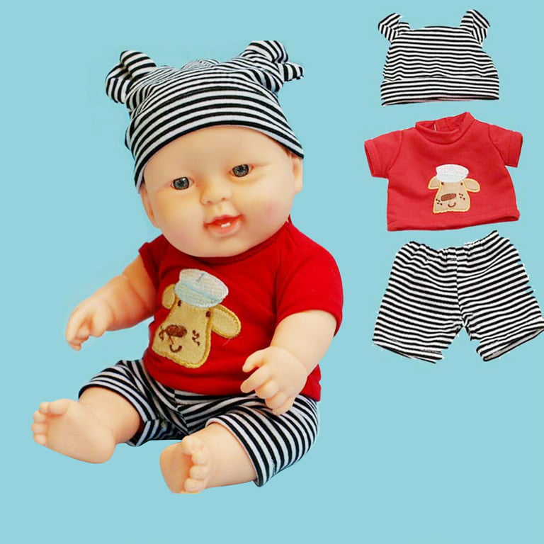 Cute Reborn Baby Dolls Boy Clothes 11 inch Outfit for Doll - Walmart.com