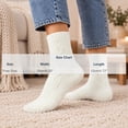 thumbnail image 4 of MKOSPLRT Winter Warm Home Sleeping Socks for Ladies White Plush Thick Flannel Fleece Mid‑Calf Floor Socks Cozy Fluffy Casual House Socks Night Rest Indoor Lounging, 4 of 8