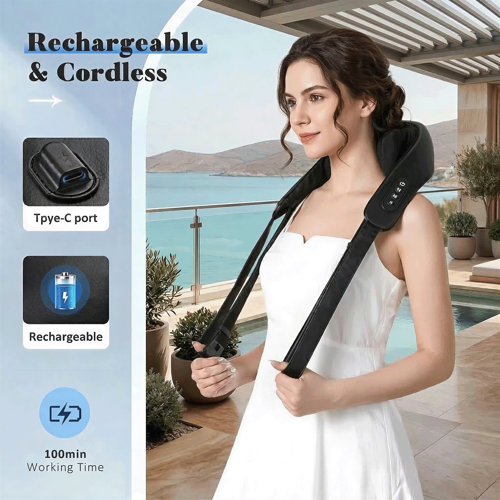 BDUN Neck and Shoulder Massager with Heat, 6D Shiatsu Deep Kneading Massagers, Leg Neck Pain Relief, Home Office Use, Father Day Gift