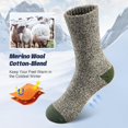 thumbnail image 3 of Mens Thermal Socks Merino Wool Socks 5 Pairs Extra Warm Winter Boot Socks (40-47)B, 3 of 4