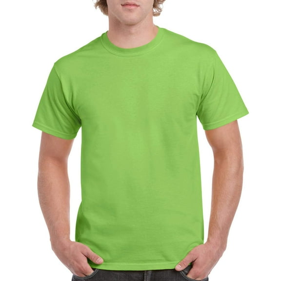 Gildan Men's Heavy Cotton Adult T-Shirt, 2-Pack Medium Lime