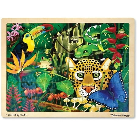 Melissa & Doug Rainforest Wooden Jigsaw Puzzle With Storage Tray (48 pcs)