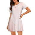 thumbnail image 1 of Disketp Marble para Camisón Corto de Manga Corta para Mujeres, Camisón Cómodo con Escote Redondo, Bonito y Confortable, 1 of 6