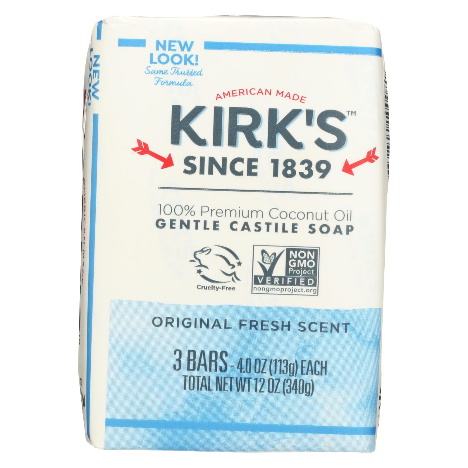Kirk's Natural Castile Soap Original 3 ct 4 oz Each 