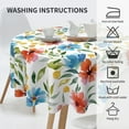 thumbnail image 3 of Watercolor Blue Floral Tablecloth 60 Inch Round Spring Summer Flower Table Cloth Washable Polyester Table Cove For Picnic Camping Holiday Dining Room Kitchen Decor Indoor Outdoor Party Decoration, 3 of 6