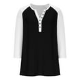 thumbnail image 5 of Oksale Women's Quarter Button Shirts Trendy Raglan T Shirt 3/4 Sleeve Tee Blouses Casual V Neck Blouse Going Out Fall Top Classic Fit Tops 2025, 5 of 9