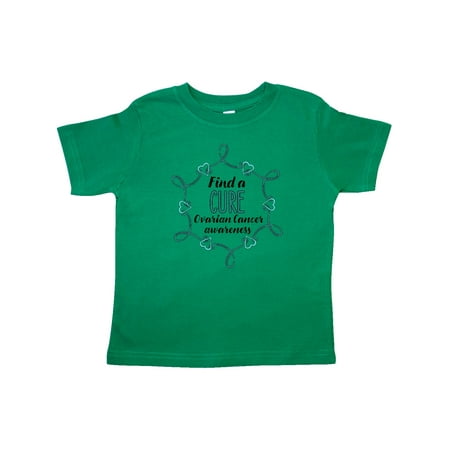 

Inktastic Ovarian Cancer Awareness Find a Cure Heart Ribbon Gift Toddler Boy or Toddler Girl T-Shirt