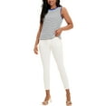 thumbnail image 2 of ATHLECHIC Women's Tank Top Striped Color Block Side Slits Crew Neck Summer Sleeveless Tops S White Blue, 2 of 5
