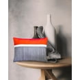 thumbnail image 4 of The HomeCentric Orange Pack of 2, 12"x16" (30x40 cm) Lumbar Pillow Cover, Silk Color Blocking & Patchwork Oblong Pillow, Modern Pattern Striped Style - Plush Orange Silk, 4 of 4
