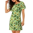 thumbnail image 2 of Naloa Avocado With Seeds Print Women Nightgowns,Womens Loungewear,Short Sleeve Sleepwear,Comfy Ladies Nightdress, 2 of 6