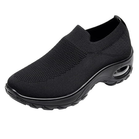 

sneakers for women walking shoes Fashion Women Mesh Casual Slip-On Sport Shoes Runing Breathable Shoes Sneakers Mesh Black