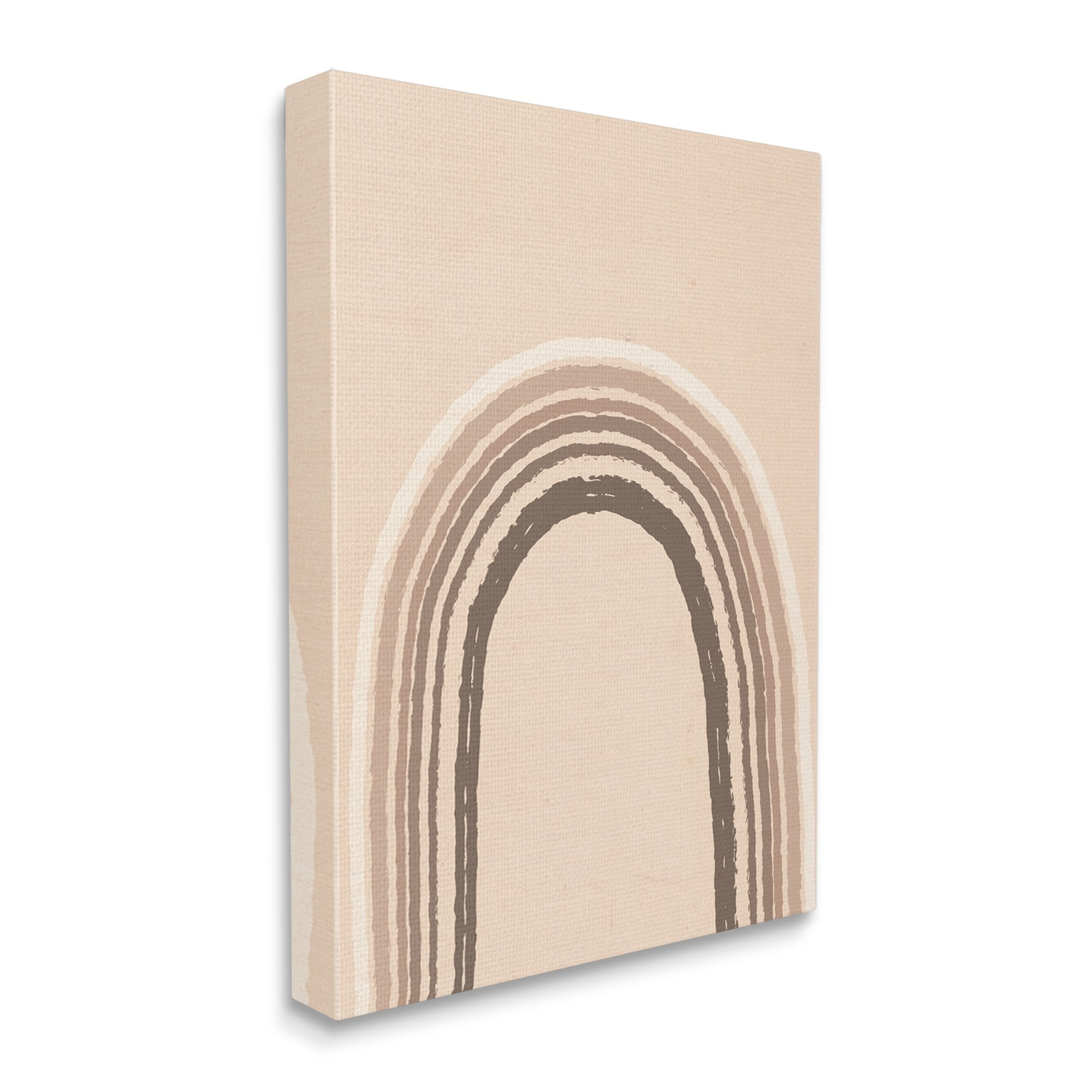 Stupell Industries Boho Rainbow Arched Stripes Neutral Brown Tones Graphic Art Gallery Wrapped Canvas Print Wall Art, Design by Caroline Alfreds