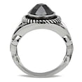 thumbnail image 3 of Luxe Jewelry Designs Men's Stainless Steel Ring with Black Diamond Cubic Zirconia - Size 9, 3 of 4