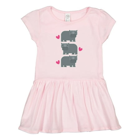

Inktastic Hippo Cute Hippotamus Animals Gift Toddler Girl Dress