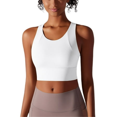 CHGBMOK Tank Top for Women Fixed Cup Integrated Sports Top Sports Bra Beautiful Back Fitness Yoga Suit Top Sizes XL
