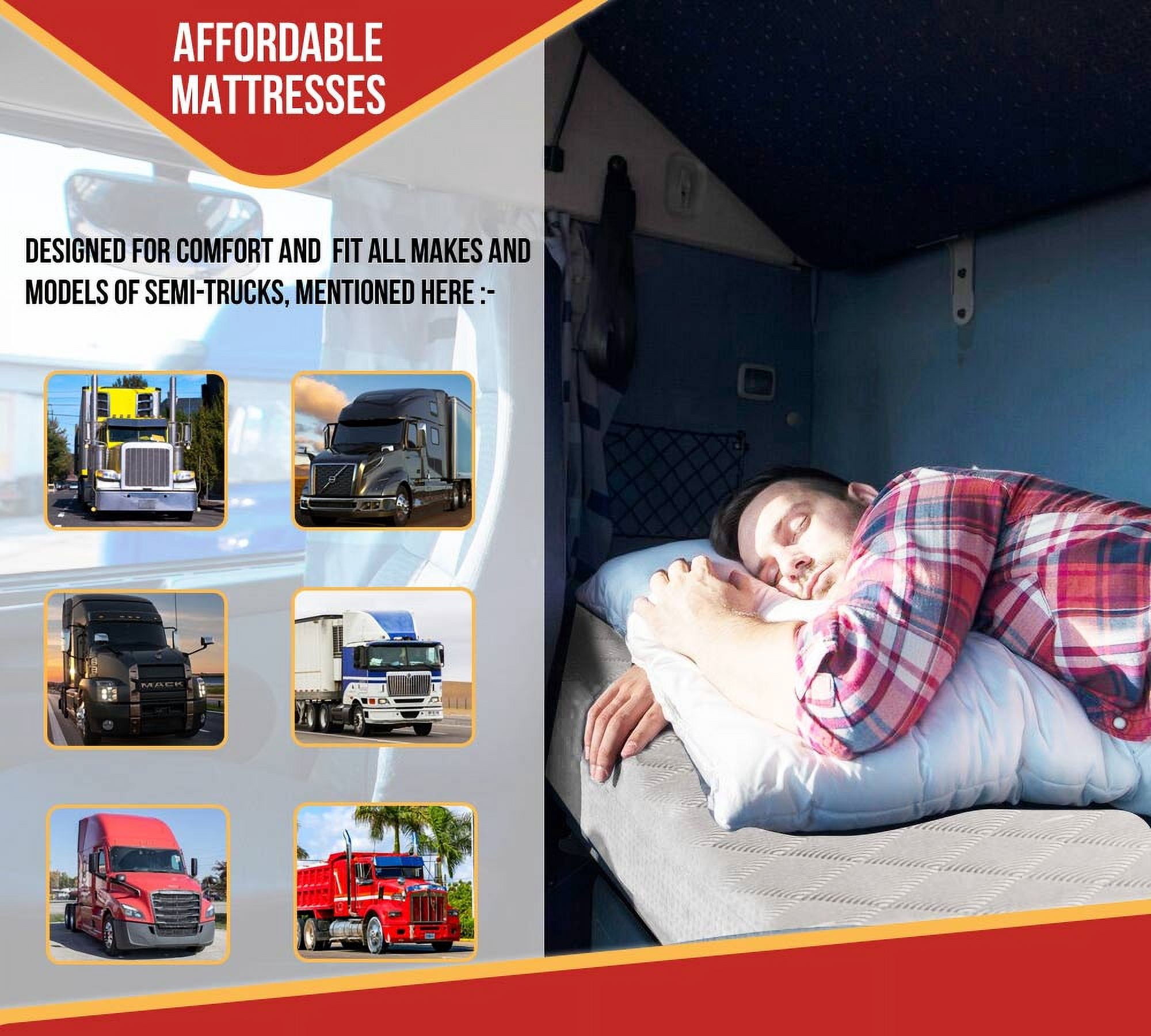 5.5 Inch Mattress for RV Trailer & Camper 38"x80" - Luxury Foam with Pinstripe Design & Quilted Cover Both Sides - Breathable Trailer Bed Mattress for Truckers