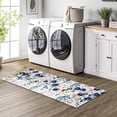 thumbnail image 2 of Spring Floral Kitchen Rugs Set of 2 Navy Blue and Pink Flowers Kitchen Mats for Floor Non Slip Kitchen Runner for Home Farmhouse Seasonal Decor Comfort Standing Mat for Sink Laundry, 2 of 5