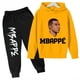 thumbnail image 5 of 2024 Traje deportivo para niños, primavera y otoño, sudadera con capucha, leggings, conjunto informal de 2 piezas para niños y niñas, ropa estampada de Mbappé para niños pequeños, 5 of 5