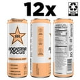 thumbnail image 2 of Rockstar Focus Zero Sugar Energy Drink, White Peach Flavor, Lion’s Mane, Energy & Mental Boost, 12 oz 12 Pack Cans, 2 of 7