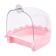 thumbnail image 3 of Bird Bath Tub, Hanging Parrot Bathing Pool, Cage Mounted Bird Bath for Cockatiels Budgies, Plastic Splash Guard Design with Transparent Window, Non-Slip, Easy Clean Indoor Bird Accessory, 3 of 7