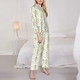 thumbnail image 3 of Goofa White And Gold Geometry Printed Women’s 2 Piece Pajama Set Super,Pajamas Women's Long Sleeve Sleepwear Soft Button Down Loungewear Pjs Lounge Set Nightwear-XX-Large, 3 of 9