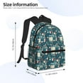 thumbnail image 3 of Haiem France and Paris Lightweight Backpack for School, Classic Basic Water Resistant Casual Daypack for Travel with Bottle Side Pockets, 3 of 7