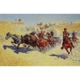 thumbnail image 2 of Remington, Frederic 18x13 Black Modern Framed Museum Art Print Titled - Attack on the Supply Wagons, 2 of 4