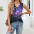 thumbnail image 5 of Womens Tank Tops Summer Sleeveless Loose Fit Tops V Neck Pleated Shirts Basic Tees Dressy Casual Trendy Clothes, 5 of 6
