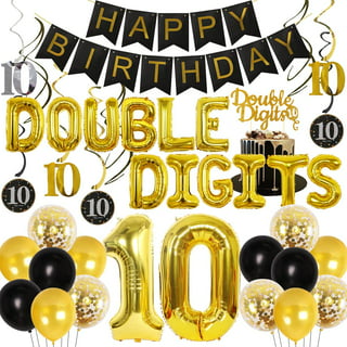 Rainbow 10th Birthday Decorations for Girls Double Digits Birthday Party  Supplies Include Rainbow Happy Birthday Balloon Gold Double Digits Banner  Cake Topper Giant Number 10 Star Foil Balloons 