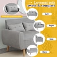 thumbnail image 3 of Sobaniilo 47" Small Modern Loveseat Sofa, Mid Century Linen Fabric 2-Seat Sofa Couch Tufted Love Seat with Back Cushions and Tapered Wood Legs for Living Room, Bedroom and Small Space (Light Gray), 3 of 7