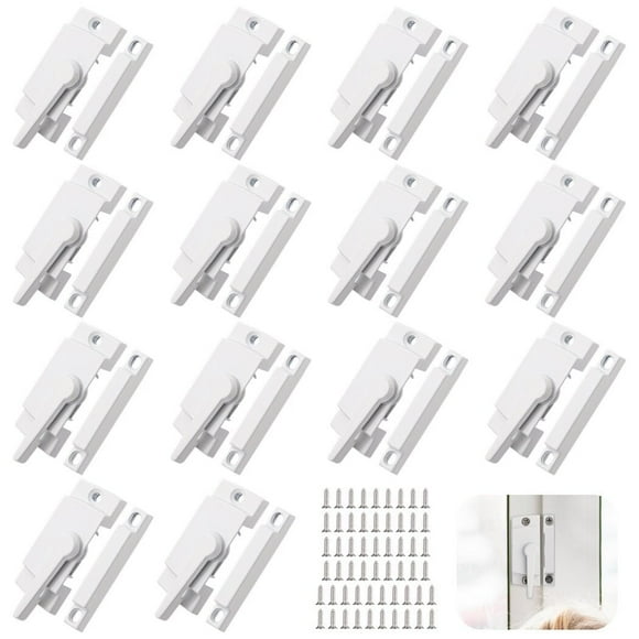 YQHWQ Zinc alloy window latch sliding window parts and hardware white window locks 14 pcs sash locks with screws vertical and horizontal window security locks