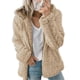 thumbnail image 1 of Abrigo de oso de peluche para mujer, cárdigan suave y cálido, capucha de piel polar, chaqueta hinchada, Tops de invierno, 1 of 3