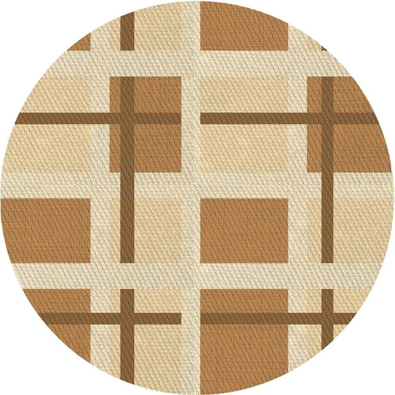 Ahgly Company Machine Washable Indoor Square Transitional Brown Gold Area Rugs, 3' Square