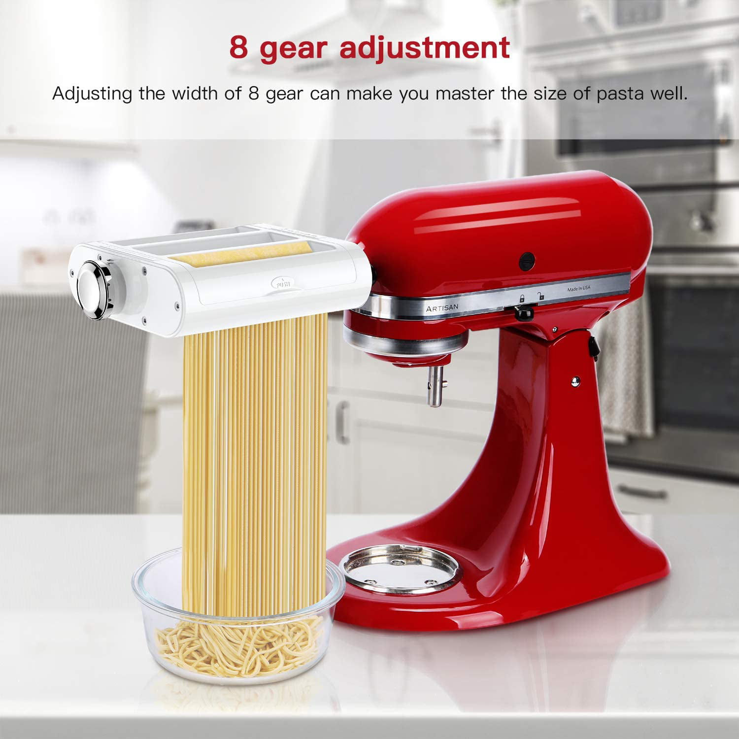 ANTREE 3 in 1 Roller & Cutters Attachment Set For KitchenAid Stand Mixers  Included Pasta Sheet Roller, Spaghetti, Fettuccine Cutter Maker, Cleaning  Brush & Pasta Drying Rack 
