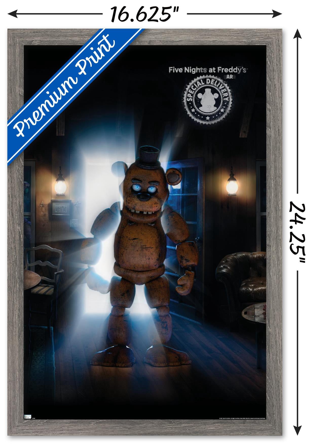 Five Nights at Freddy's: Special Delivery - Triptych 2 Wall Poster, 14.725" x 22.375", Framed