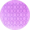 thumbnail image 1 of Ahgly Company Indoor Round Abstract Purple Modern Area Rugs, 7' Round, 1 of 4