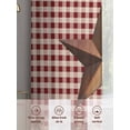 thumbnail image 6 of Western Texas Star Vintage Sheer Curtains 84 Inch Length 2 Panels Set, Rustic Wreath Wood Red Plaid Voile Window Treatment Rod Pocket Curtains Sheers Drapes for Bedroom/Living Room/Kitchen 52"x84"x2, 6 of 7
