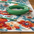 thumbnail image 4 of TOWN & COUNTRY EVERYDAY Hibiscus Bloom Modern Floral Indoor Outdoor Area Rug, UV Fade Resistant, High-Low Pile, Ivory/Red/Blue, 3'11"x5'2", 4 of 13