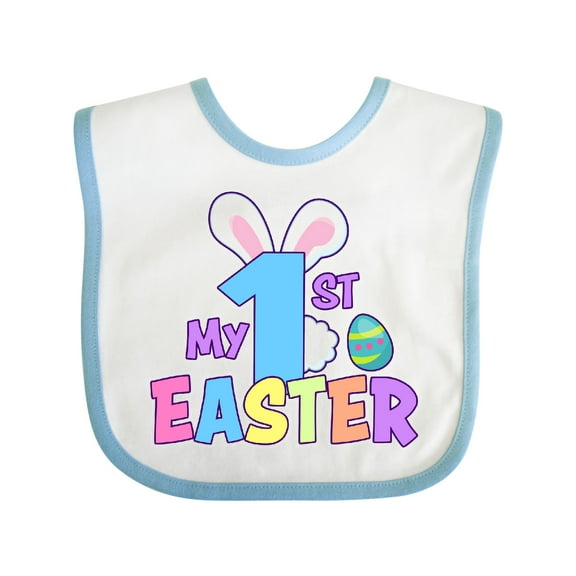 Inktastic My 1st Easter One with Bunny Ears and Tail Boys or Girls Baby Bib