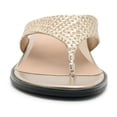 thumbnail image 3 of FSJ Women Simple Slide Flip Flops Thong Sandals T-Strap Flat Slip On Slippers Casual Comfort Vacation Summer Day Outfit Shoes Size 5.5 Gold, 3 of 5
