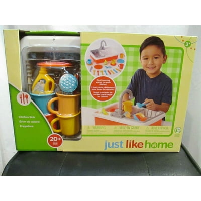 Kids Pretend Kitchen Sink Set with Running Water and Singapore