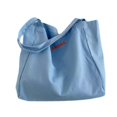thumbnail image 3 of Bolsa de lona reutilizable, bolsa de compras grande para gimnasio, primavera, verano, viajes al aire libre Azul, 3 of 8