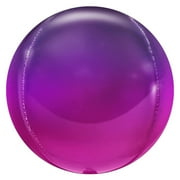14 inch 3D Sphere - Metallic Ombre Magenta & Purple Foil Mylar Balloon - Party Supplies Decorations