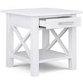 thumbnail image 3 of Simpli Home Kitchener 21" Square Contemporary Solid Wood End Table in White, 3 of 8