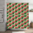 thumbnail image 5 of Disketp Geometric Watermelon Stall Fabric Shower Curtain Liner Waterproof - 72" x 72", Lightweight Stall Size Shower Curtain Machine Washable - 60x72, 5 of 5
