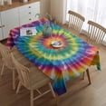 thumbnail image 2 of Rainbow Tie Dye Mandala Pattern Rectangle Tablecloth 60"x84",Waterproof Polyester Rectangle Table Cloth, Wipeable Spillproof Polyester Tablecloth for Dining, Camping, Indoor and Outdoor, 2 of 5
