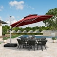 thumbnail image 3 of PURPLE LEAF 12FT Deluxe Round Patio Umbrella, Large Offset Cantilever Umbrella with 360° Rotation, Terra, 3 of 14