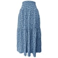 thumbnail image 3 of WDDDD Women's Flowy Maxi Skirt Boho A-Line High Waist Beach Vacation Blue M, 3 of 5