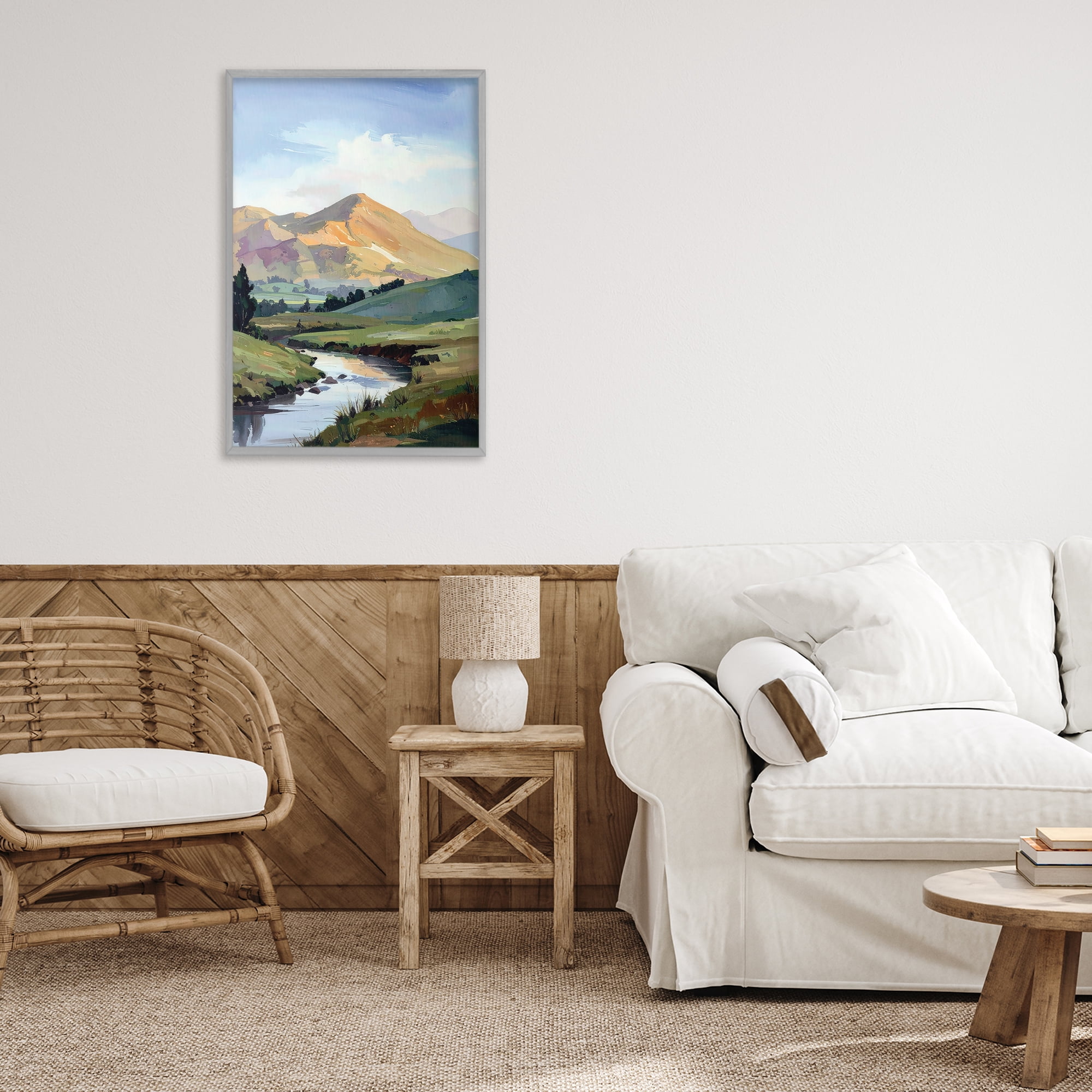 Stupell Industries Across The Valley Gray Framed Giclee Art, design by Alonza Saunders